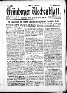 Gr&uuml;nberger Wochenblatt: Zeitung f&uuml;r Stadt und Land, No. 134. ( 12. Juni 1923 )