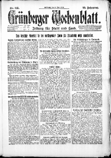 Gr&uuml;nberger Wochenblatt: Zeitung f&uuml;r Stadt und Land, No. 135. ( 13. Juni 1923 )