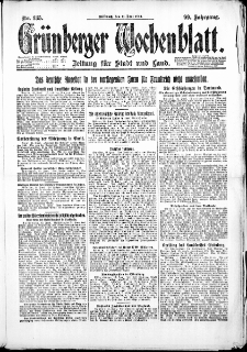Grünberger Wochenblatt: Zeitung für Stadt und Land, No. 135. ( 13. Juni 1923 )