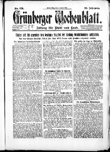 Gr&uuml;nberger Wochenblatt: Zeitung f&uuml;r Stadt und Land, No. 136. ( 14. Juni 1923 )