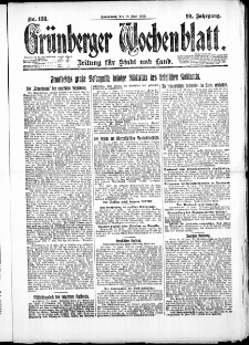 Gr&uuml;nberger Wochenblatt: Zeitung f&uuml;r Stadt und Land, No. 138. ( 16. Juni 1923 )