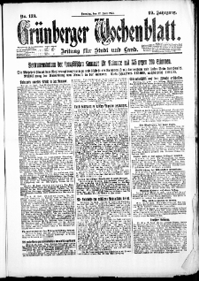 Gr&uuml;nberger Wochenblatt: Zeitung f&uuml;r Stadt und Land, No. 139. ( 17. Juni 1923 )