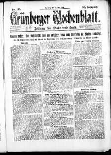 Gr&uuml;nberger Wochenblatt: Zeitung f&uuml;r Stadt und Land, No. 145. ( 24. Juni 1923 )