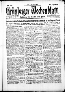Grünberger Wochenblatt: Zeitung für Stadt und Land, No. 153. ( 4. Juli 1923 )