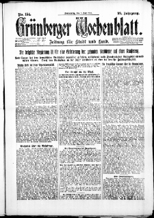 Gr&uuml;nberger Wochenblatt: Zeitung f&uuml;r Stadt und Land, No. 154. ( 5. Juli 1923 )