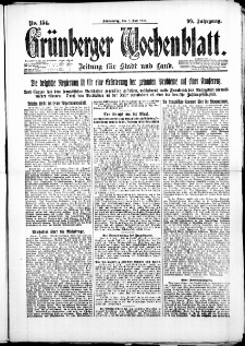Grünberger Wochenblatt: Zeitung für Stadt und Land, No. 154. ( 5. Juli 1923 )
