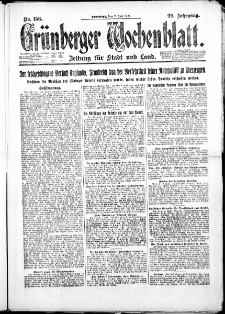 Gr&uuml;nberger Wochenblatt: Zeitung f&uuml;r Stadt und Land, No. 157. ( 7. Juli 1923 )
