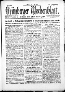 Gr&uuml;nberger Wochenblatt: Zeitung f&uuml;r Stadt und Land, No. 159. ( 11. Juli 1923 )