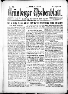 Gr&uuml;nberger Wochenblatt: Zeitung f&uuml;r Stadt und Land, No. 160. ( 12. Juli 1923 )
