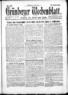 Gr&uuml;nberger Wochenblatt: Zeitung f&uuml;r Stadt und Land, No. 164. ( 17. Juli 1923 )