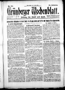 Gr&uuml;nberger Wochenblatt: Zeitung f&uuml;r Stadt und Land, No. 166. ( 19. Juli 1923 )