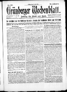 Gr&uuml;nberger Wochenblatt: Zeitung f&uuml;r Stadt und Land, No. 167. ( 20. Juli 1923 )
