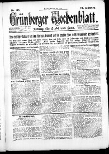 Gr&uuml;nberger Wochenblatt: Zeitung f&uuml;r Stadt und Land, No. 169. ( 22. Juli 1923 )