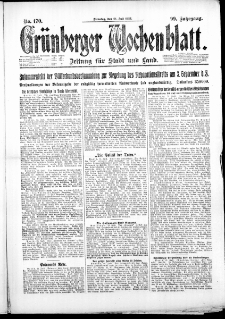 Gr&uuml;nberger Wochenblatt: Zeitung f&uuml;r Stadt und Land, No. 170. ( 24. Juli 1923 )