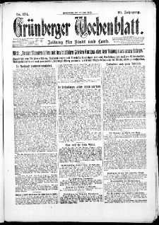 Gr&uuml;nberger Wochenblatt: Zeitung f&uuml;r Stadt und Land, No. 174. ( 28. Juli 1923 )