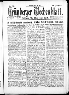 Gr&uuml;nberger Wochenblatt: Zeitung f&uuml;r Stadt und Land, No. 176. ( 31. Juli 1923 )