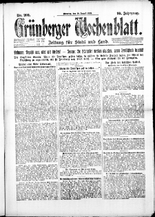 Gr&uuml;nberger Wochenblatt: Zeitung f&uuml;r Stadt und Land, No. 200. ( 28. August 1923 )