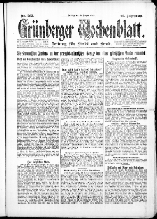 Gr&uuml;nberger Wochenblatt: Zeitung f&uuml;r Stadt und Land, No. 203. ( 31. August 1923 )