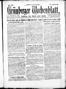 Gr&uuml;nberger Wochenblatt: Zeitung f&uuml;r Stadt und Land, No. 221. ( 21. September 1923 )
