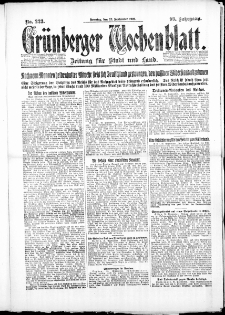 Gr&uuml;nberger Wochenblatt: Zeitung f&uuml;r Stadt und Land, No. 223. ( 23. September 1923 )