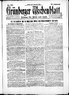 Grünberger Wochenblatt: Zeitung für Stadt und Land, No. 227. ( 28. September 1923 )
