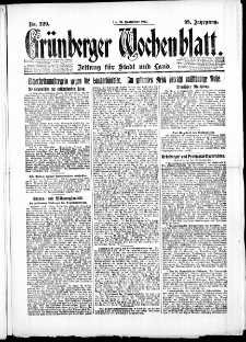 Gr&uuml;nberger Wochenblatt: Zeitung f&uuml;r Stadt und Land, No. 229. ( 30. September 1923 )