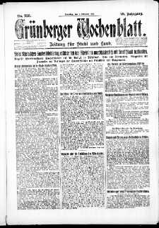 Gr&uuml;nberger Wochenblatt: Zeitung f&uuml;r Stadt und Land, No. 230. ( 2. Oktober 1923 )