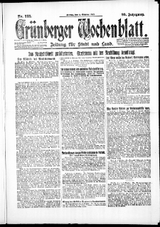 Gr&uuml;nberger Wochenblatt: Zeitung f&uuml;r Stadt und Land, No. 233. ( 5. Oktober 1923 )