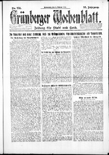 Gr&uuml;nberger Wochenblatt: Zeitung f&uuml;r Stadt und Land, No. 234. ( 6. Oktober 1923 )