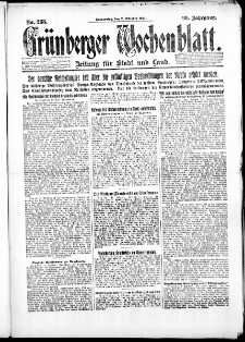 Gr&uuml;nberger Wochenblatt: Zeitung f&uuml;r Stadt und Land, No. 238. ( 11. Oktober 1923 )