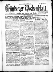 Gr&uuml;nberger Wochenblatt: Zeitung f&uuml;r Stadt und Land, No. 240. ( 13. Oktober 1923 )