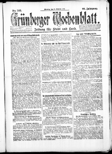 Gr&uuml;nberger Wochenblatt: Zeitung f&uuml;r Stadt und Land, No. 242. ( 16. Oktober 1923 )