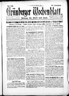 Gr&uuml;nberger Wochenblatt: Zeitung f&uuml;r Stadt und Land, No. 241. ( 14. Oktober 1923 )