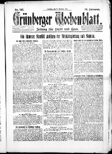 Gr&uuml;nberger Wochenblatt: Zeitung f&uuml;r Stadt und Land, No. 247. ( 21. Oktober 1923 )