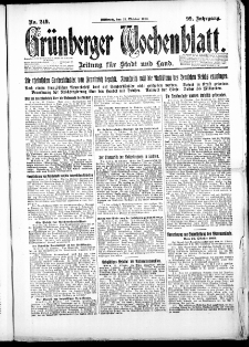 Gr&uuml;nberger Wochenblatt: Zeitung f&uuml;r Stadt und Land, No. 249. ( 24. Oktober 1923 )