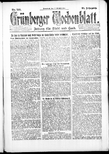 Gr&uuml;nberger Wochenblatt: Zeitung f&uuml;r Stadt und Land, No. 252. ( 27. Oktober 1923 )