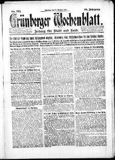 Gr&uuml;nberger Wochenblatt: Zeitung f&uuml;r Stadt und Land, No. 253. ( 30. Oktober 1923 )