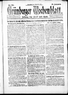 Gr&uuml;nberger Wochenblatt: Zeitung f&uuml;r Stadt und Land, No. 255. ( 3. November 1923 )