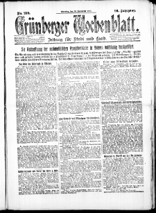 Gr&uuml;nberger Wochenblatt: Zeitung f&uuml;r Stadt und Land, No. 259. ( 13. November 1923 )