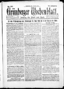 Gr&uuml;nberger Wochenblatt: Zeitung f&uuml;r Stadt und Land, No. 267. ( 1. Dezember 1923 )