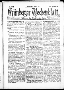 Gr&uuml;nberger Wochenblatt: Zeitung f&uuml;r Stadt und Land, No. 268. ( 4. Dezember 1923 )