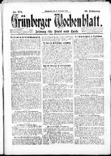 Gr&uuml;nberger Wochenblatt: Zeitung f&uuml;r Stadt und Land, No. 270. ( 8. Dezember 1923 )