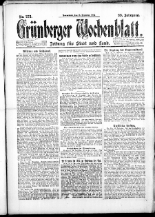 Grünberger Wochenblatt: Zeitung für Stadt und Land, No. 273. ( 15. Dezember 1923 )