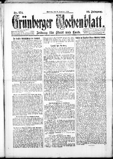 Gr&uuml;nberger Wochenblatt: Zeitung f&uuml;r Stadt und Land, No. 274. ( 18. Dezember 1923 )