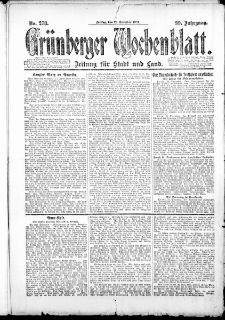 Gr&uuml;nberger Wochenblatt: Zeitung f&uuml;r Stadt und Land, No. 278. ( 28. Dezember 1923 )