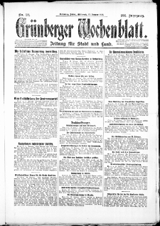 Gr&uuml;nberger Wochenblatt: Zeitung f&uuml;r Stadt und Land, No. 10. ( 13. Januar 1926 )
