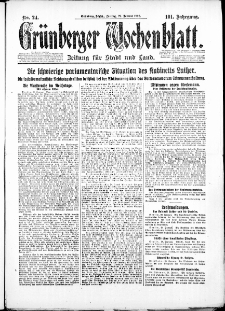 Grünberger Wochenblatt: Zeitung für Stadt und Land, No. 24. ( 29. Januar 1926 )