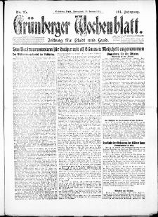 Grünberger Wochenblatt: Zeitung für Stadt und Land, No. 25. ( 30. Januar 1926 )