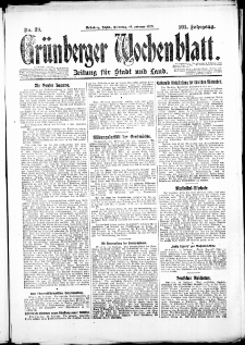 Gr&uuml;nberger Wochenblatt: Zeitung f&uuml;r Stadt und Land, No. 39. ( 16. Februar 1926 )