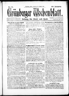 Gr&uuml;nberger Wochenblatt: Zeitung f&uuml;r Stadt und Land, No. 44. ( 21. Februar 1926 )